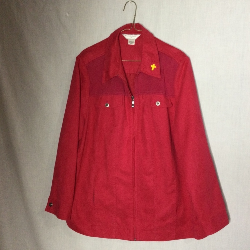 Allison Daley 11 Size 20 W Full Zip‎ Front Faux Suede Blazer Suit Jacket